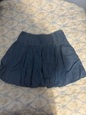 On 34th Denim Blue Bubble Mini Skirt